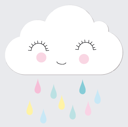 Vinilo nube y gotas Baby sky grande